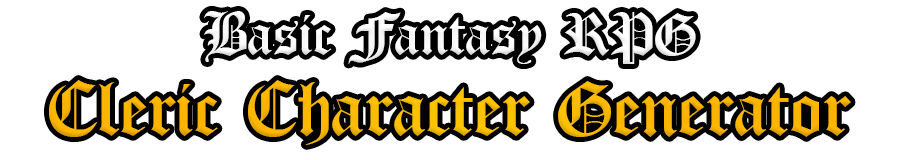 Cleric Character Generator