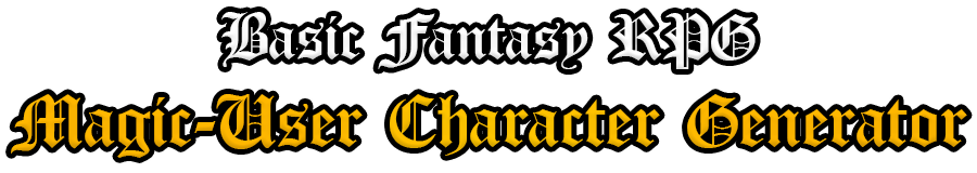 Magic-User Character Generator