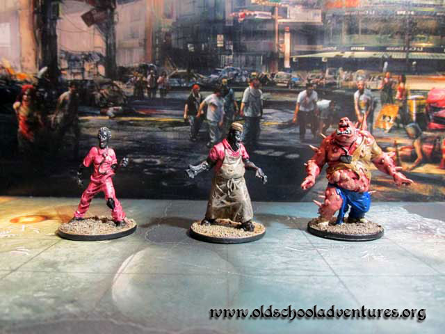 Zombie Monster Tokens, Guillotine Games Zombicide Miniature Line, painted by Mark Tasaka 2016