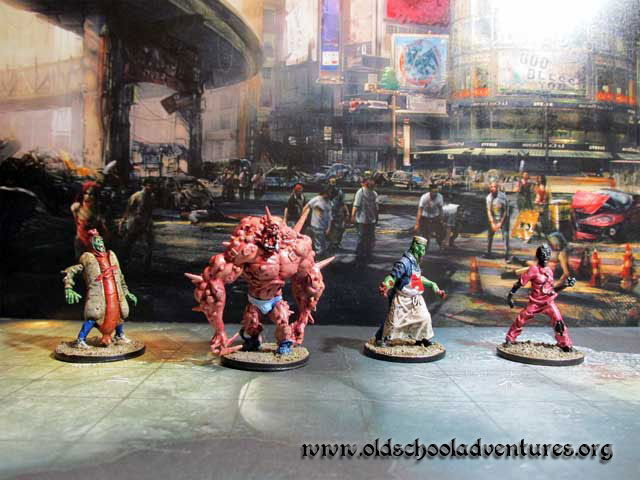 Zombie Monster Tokens, Guillotine Games Zombicide Miniature Line, painted by Mark Tasaka 2016