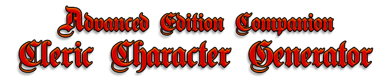 Cleric Character Generator