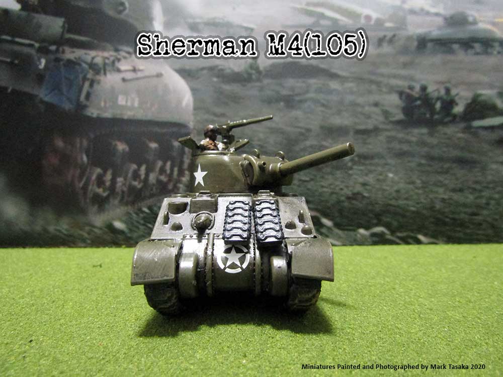 Sherman M4(105) (Plastic Soldier Company), painted by Mark Tasaka 2020