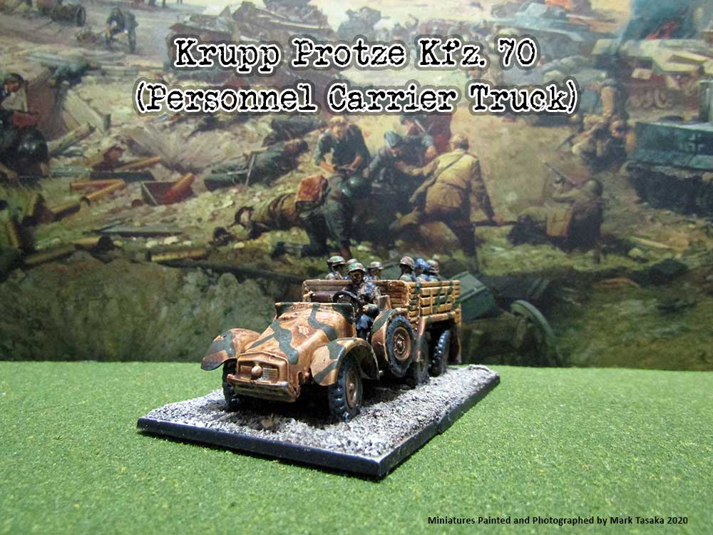 Krupp Protze Kfz. 70 (Caesar Miniatures), painted by Mark Tasaka 2020